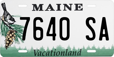 ME license plate 7640SA