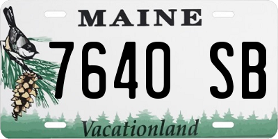 ME license plate 7640SB