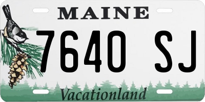 ME license plate 7640SJ
