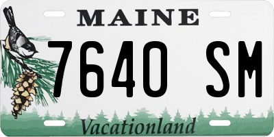 ME license plate 7640SM