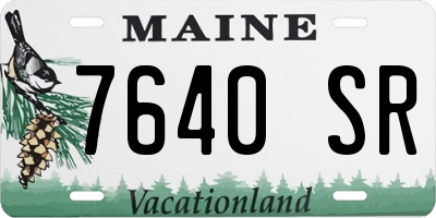ME license plate 7640SR