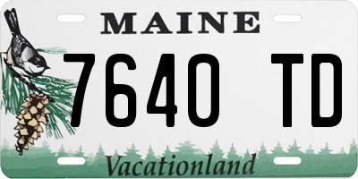 ME license plate 7640TD