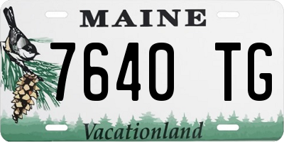 ME license plate 7640TG