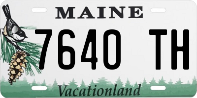 ME license plate 7640TH