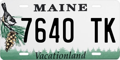 ME license plate 7640TK