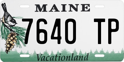 ME license plate 7640TP