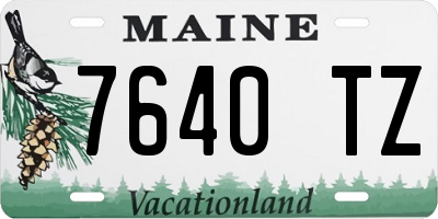 ME license plate 7640TZ
