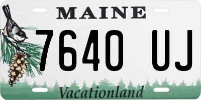 ME license plate 7640UJ