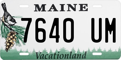 ME license plate 7640UM