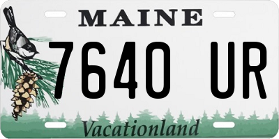 ME license plate 7640UR