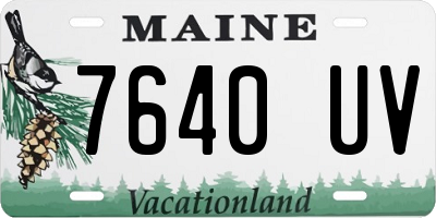 ME license plate 7640UV
