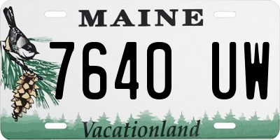 ME license plate 7640UW