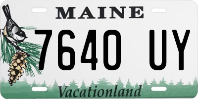 ME license plate 7640UY