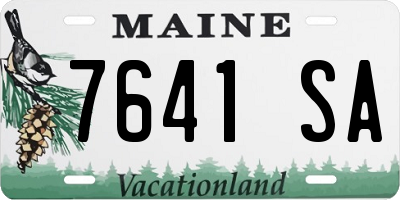 ME license plate 7641SA