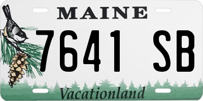 ME license plate 7641SB