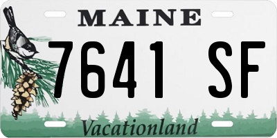 ME license plate 7641SF