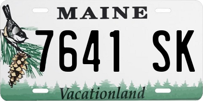 ME license plate 7641SK