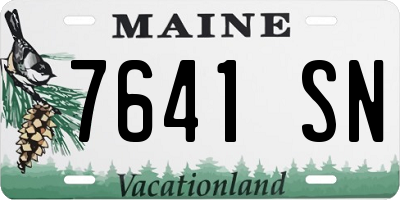 ME license plate 7641SN