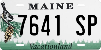 ME license plate 7641SP