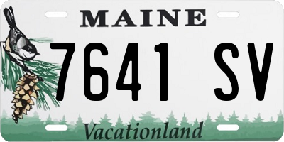 ME license plate 7641SV