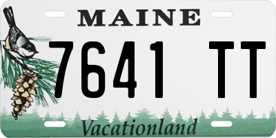 ME license plate 7641TT