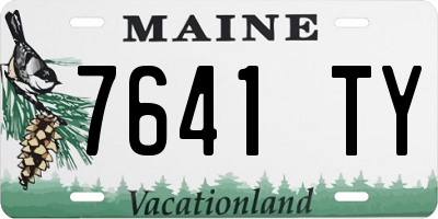 ME license plate 7641TY