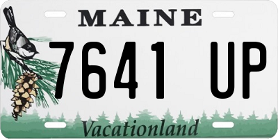 ME license plate 7641UP