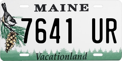 ME license plate 7641UR