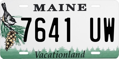 ME license plate 7641UW