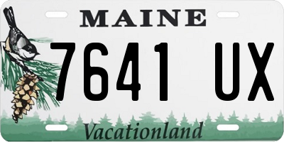 ME license plate 7641UX