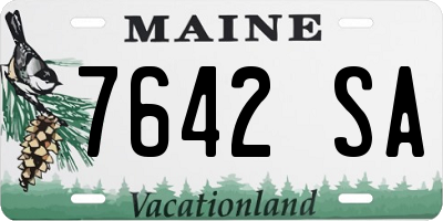 ME license plate 7642SA