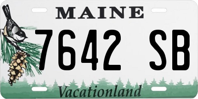 ME license plate 7642SB