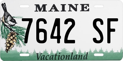 ME license plate 7642SF