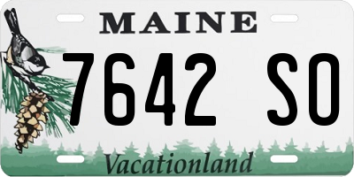 ME license plate 7642SO