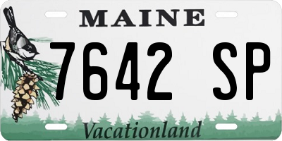 ME license plate 7642SP