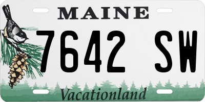 ME license plate 7642SW