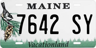 ME license plate 7642SY