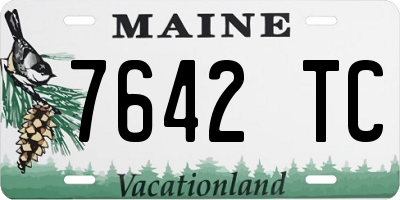 ME license plate 7642TC