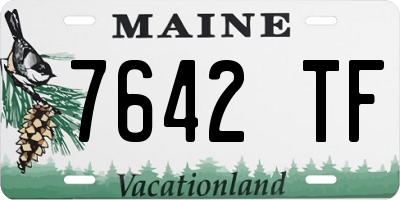 ME license plate 7642TF