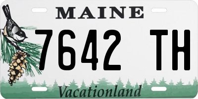 ME license plate 7642TH