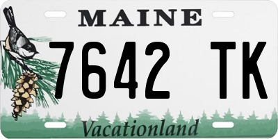 ME license plate 7642TK