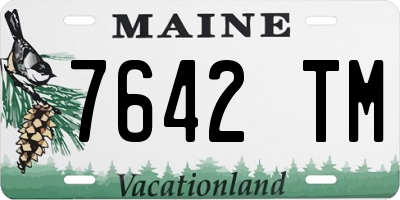 ME license plate 7642TM