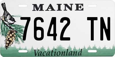 ME license plate 7642TN