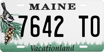 ME license plate 7642TO