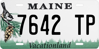 ME license plate 7642TP