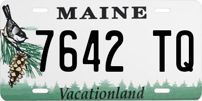 ME license plate 7642TQ