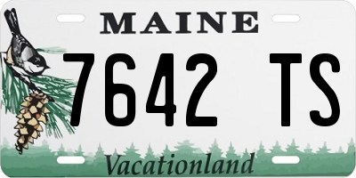 ME license plate 7642TS