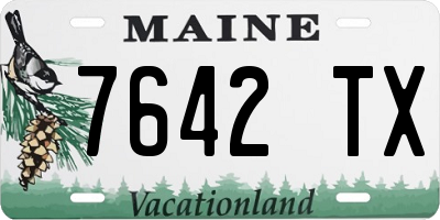 ME license plate 7642TX