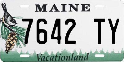 ME license plate 7642TY