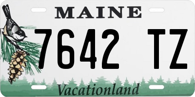 ME license plate 7642TZ